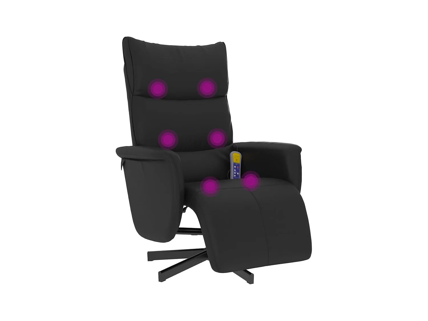 Fauteuil inclinable massant repose-pieds noir similicuir