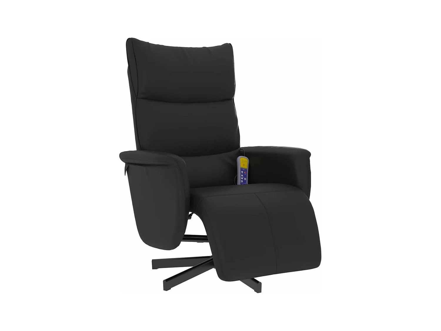 Fauteuil inclinable massant repose-pieds noir similicuir