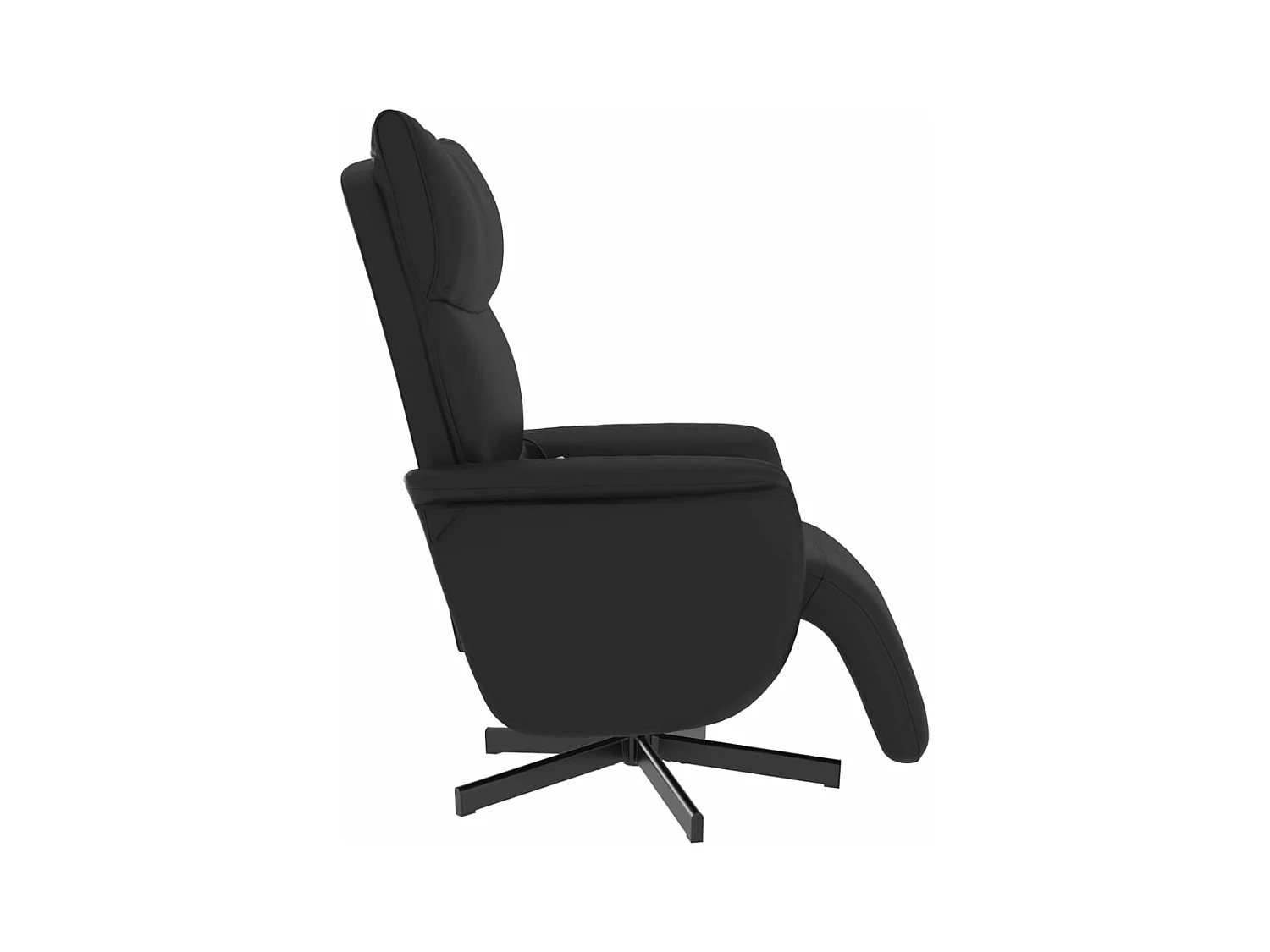 Fauteuil inclinable massant repose-pieds noir similicuir