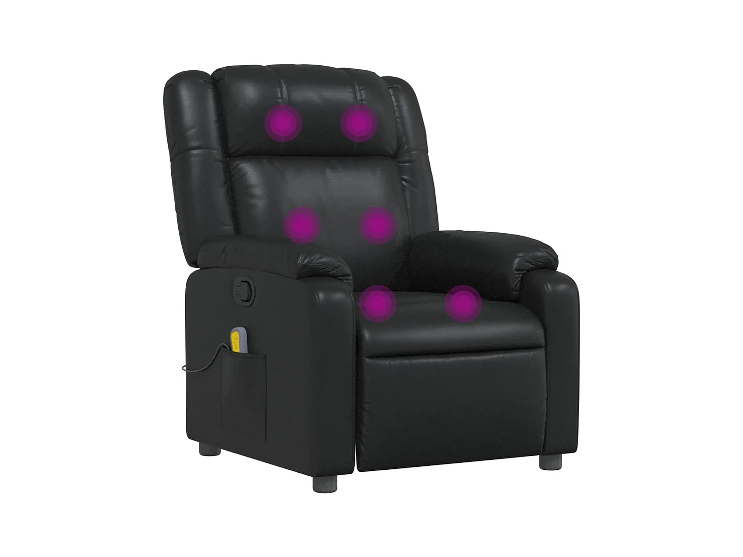 Fauteuil massant inclinable Noir Similicuir