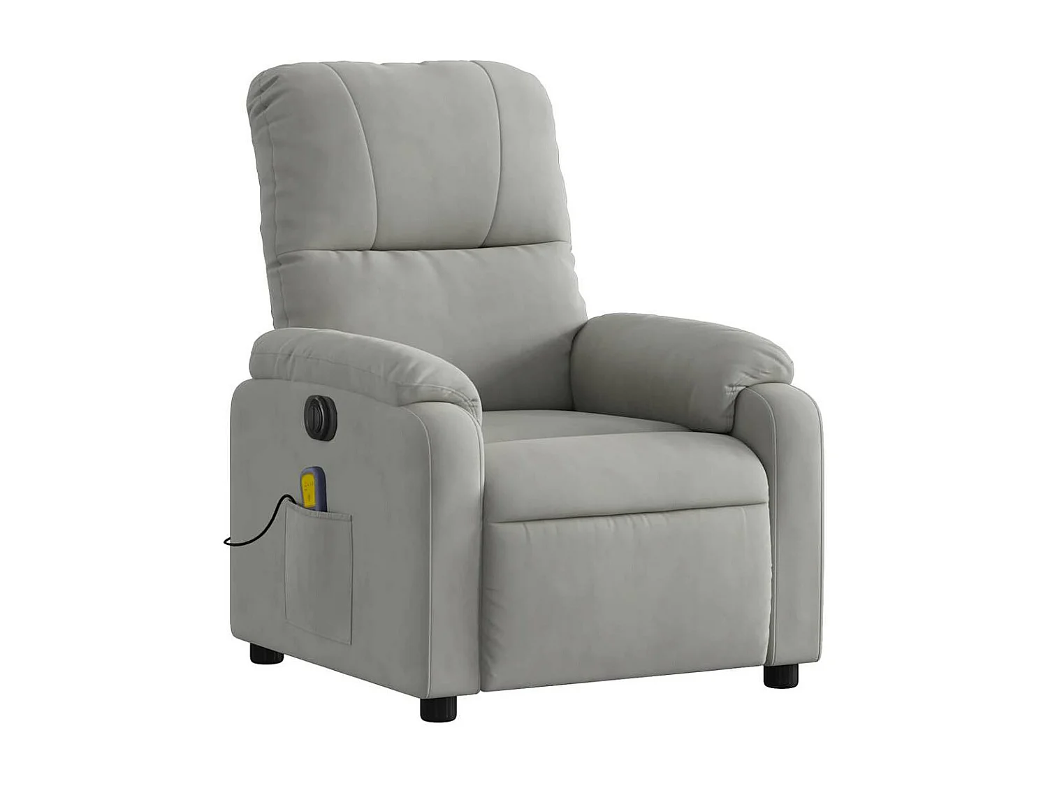 Sillón reclinable masaje eléctrico tela microfibra gris claro