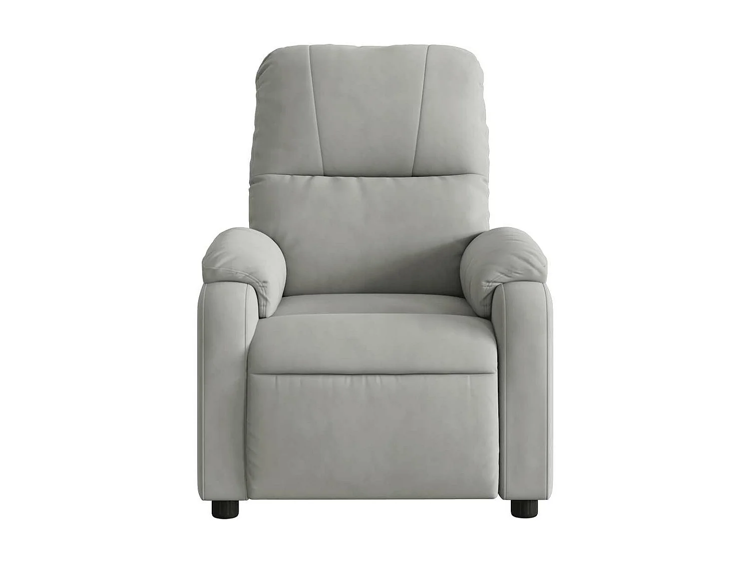 Sillón reclinable masaje eléctrico tela microfibra gris claro