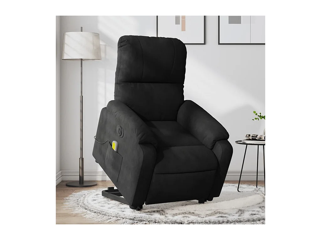 Fauteuil inclinable massant électrique noir tissu microfibre