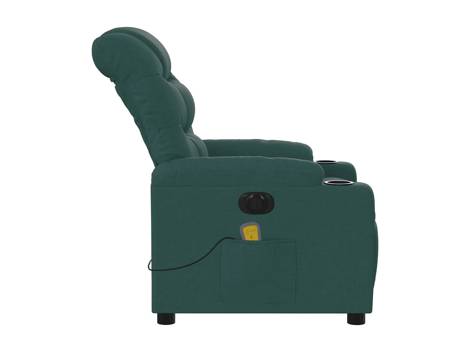 Fauteuil massant inclinable électrique Vert foncé Tissu