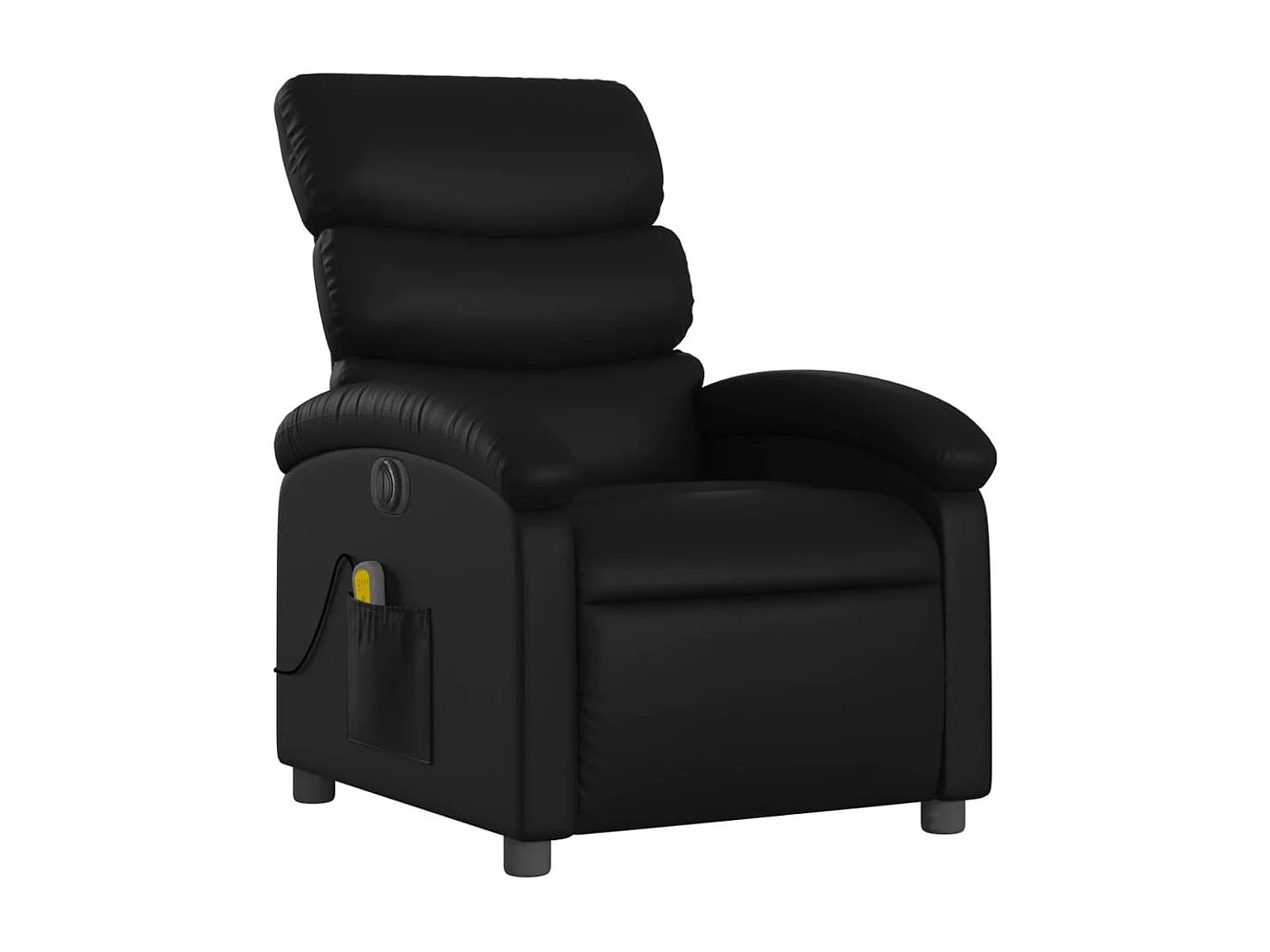 Sillón de masaje reclinable eléctrico cuero sintético negro