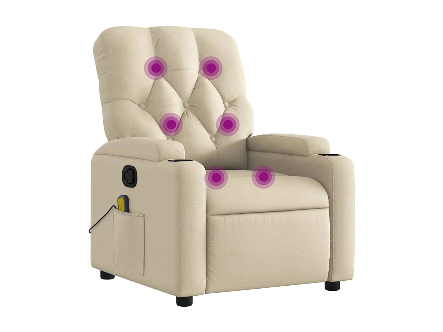 Fauteuil massant inclinable Crème Tissu