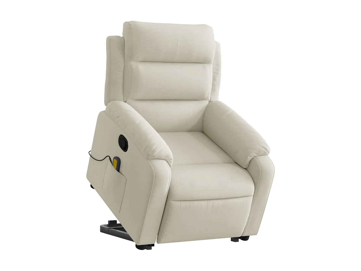 Fauteuil massant inclinable Crème Velours