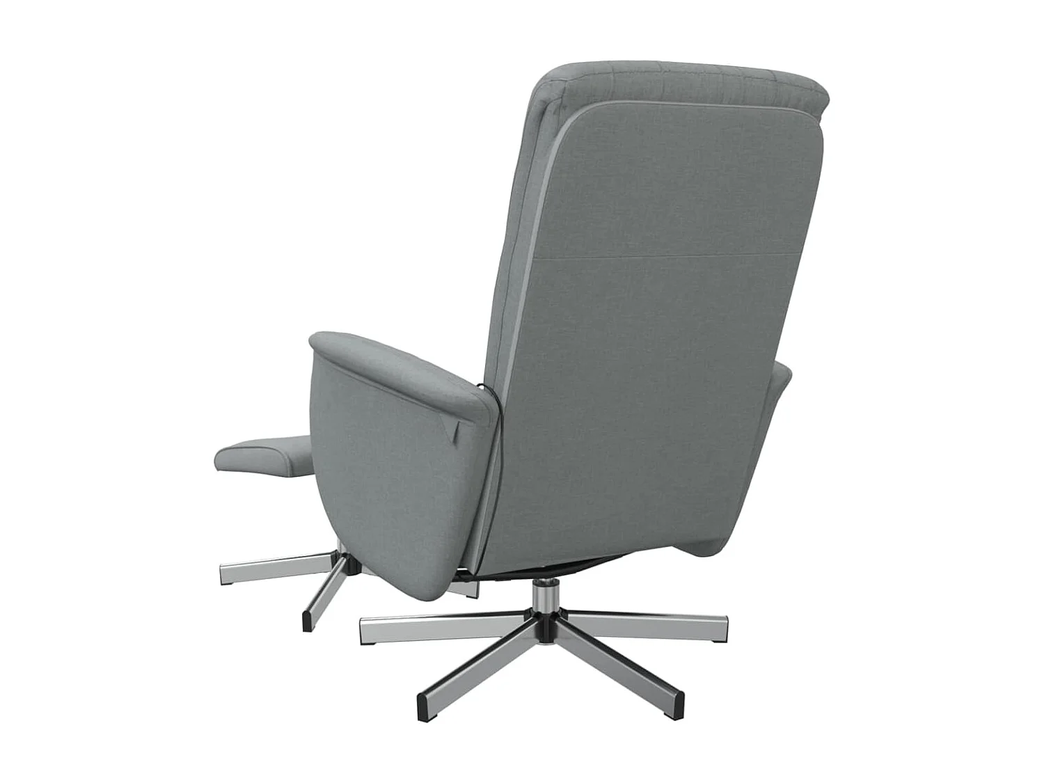 Fauteuil inclinable massant et repose-pied gris clair tissu