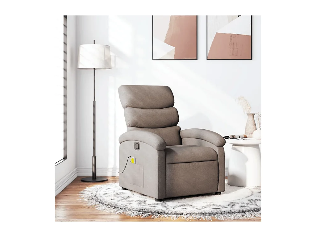 Fauteuil massant inclinable Taupe Tissu