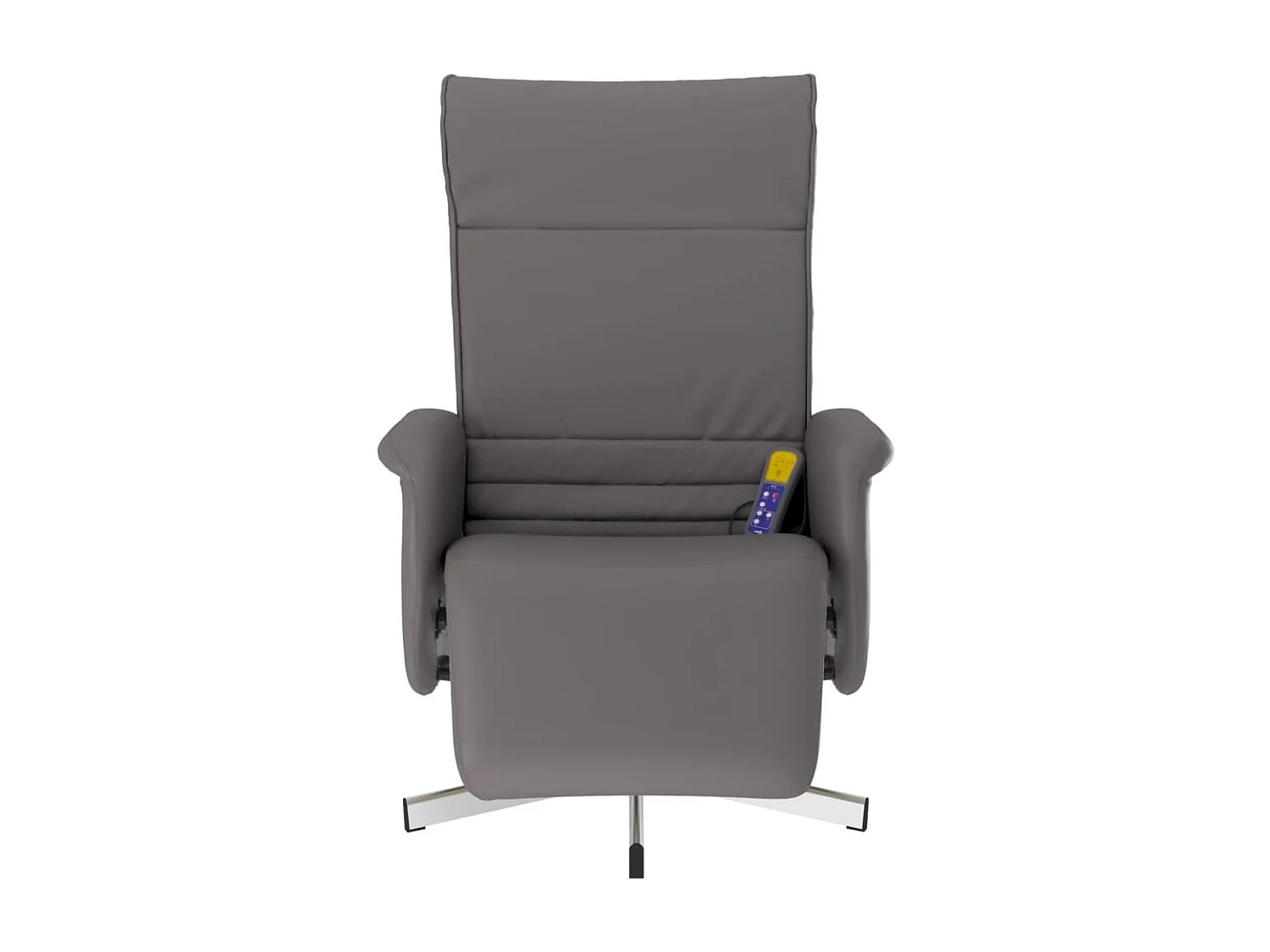 Fauteuil inclinable massant repose-pieds gris similicuir