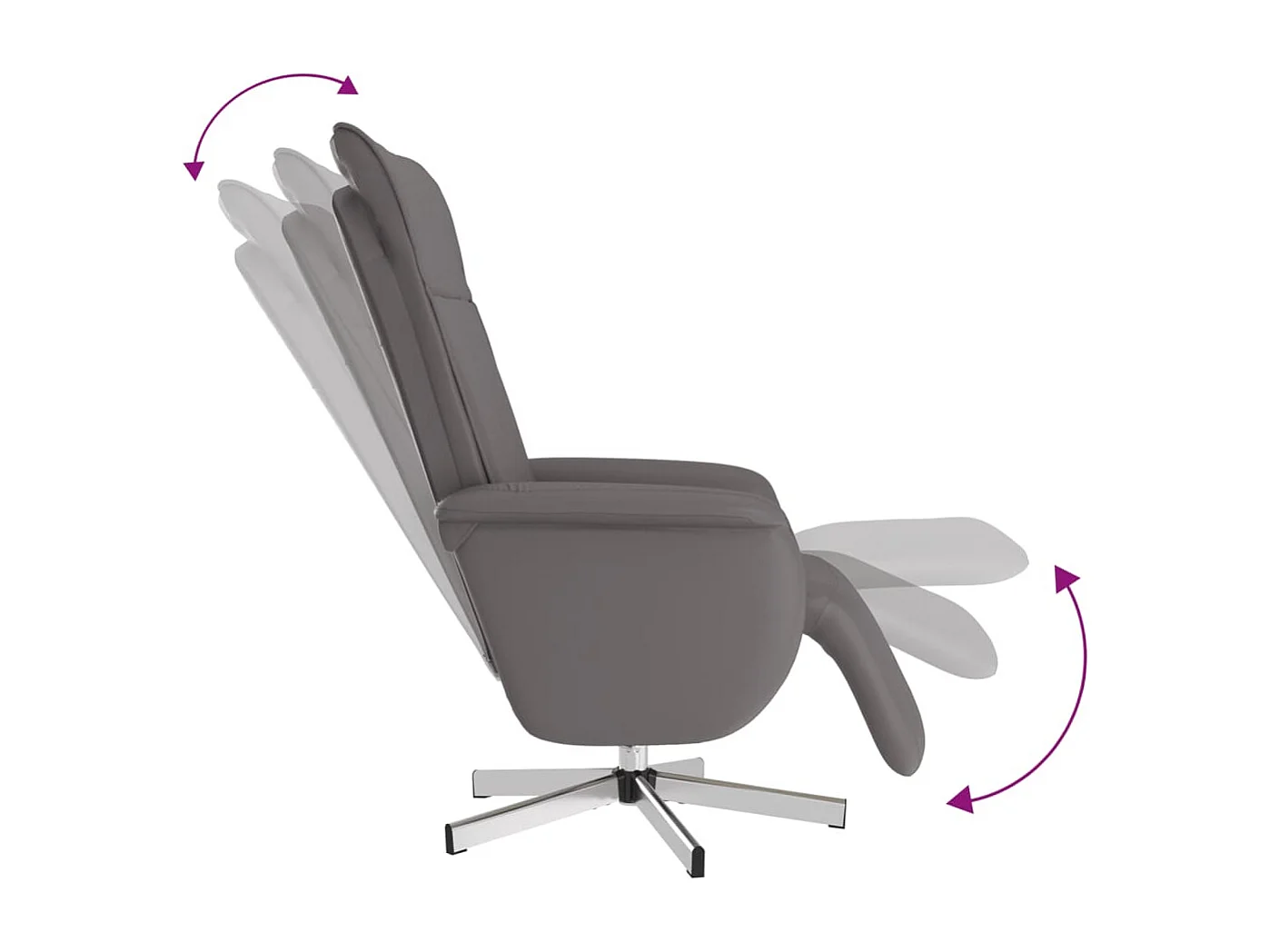 Fauteuil inclinable massant repose-pieds gris similicuir