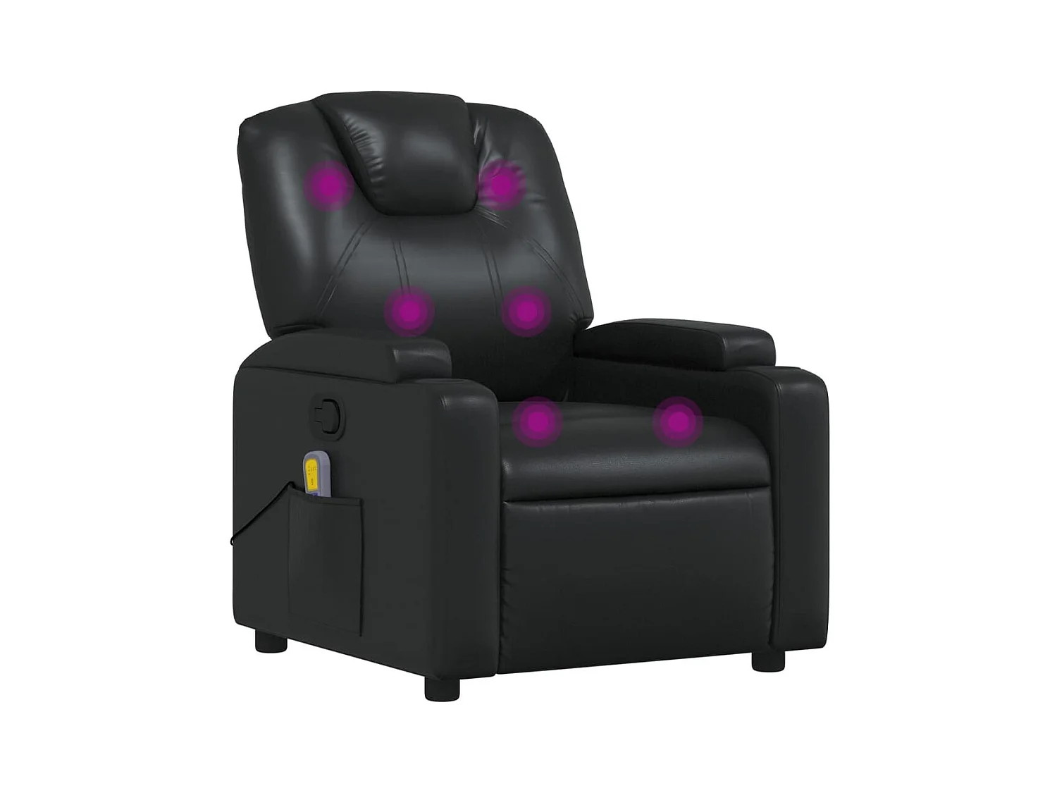 Fauteuil massant inclinable Noir Similicuir