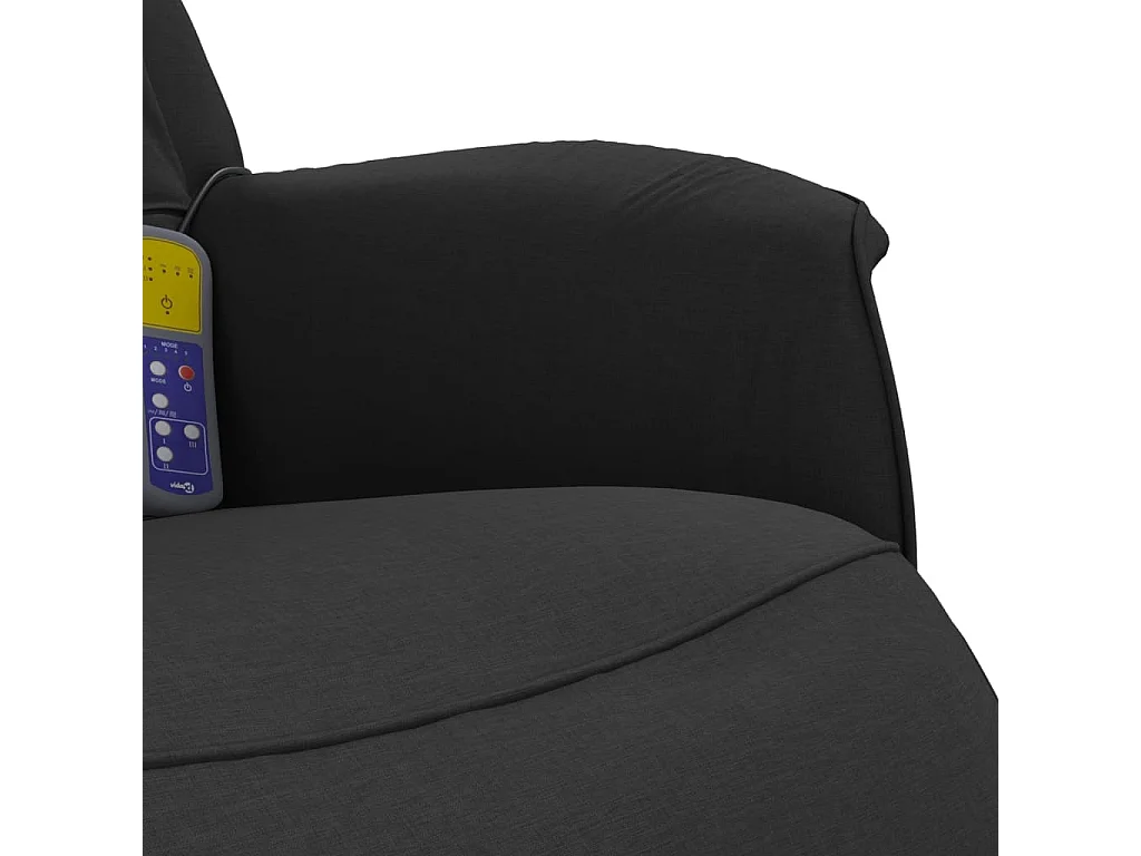 Fauteuil inclinable massant avec repose-pieds noir tissu