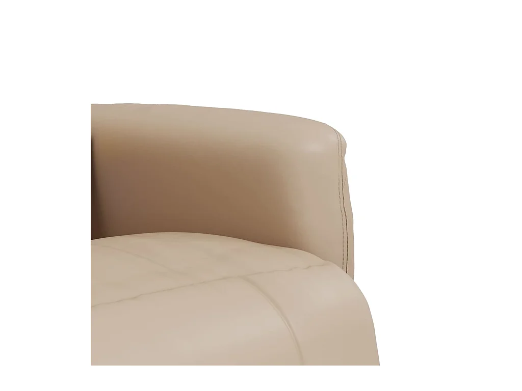Sillón reclinable masaje reposapiés cuero sintético capuchino