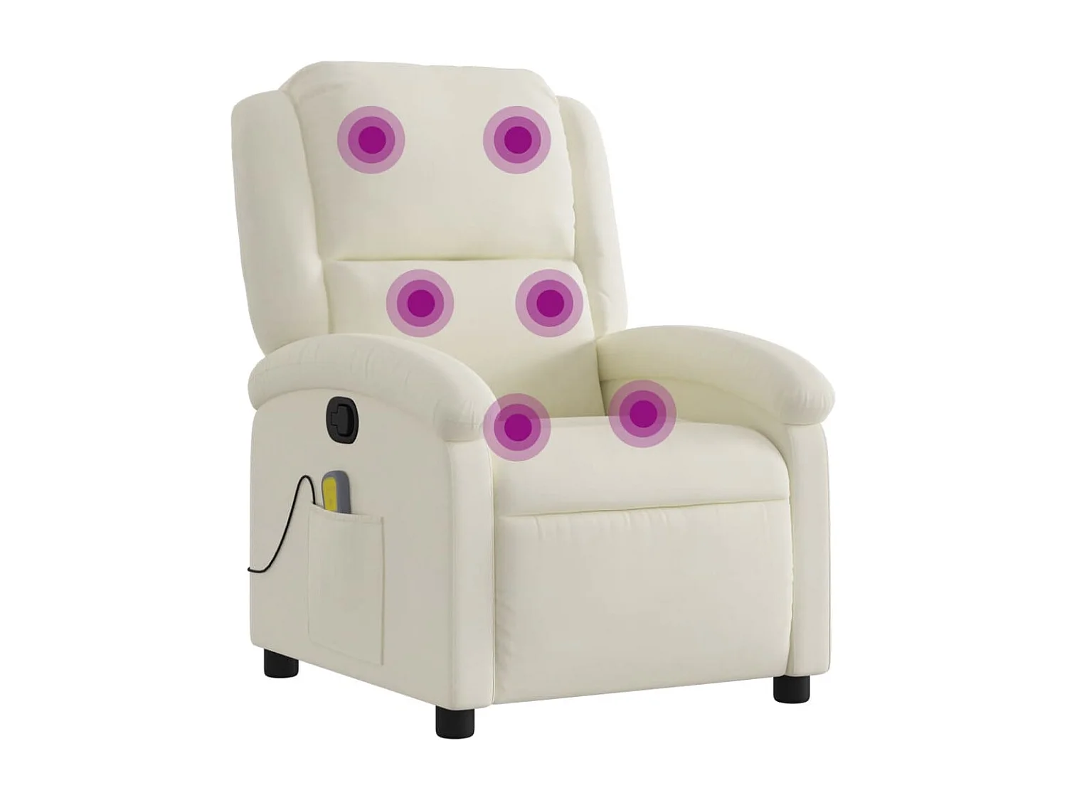 Fauteuil massant inclinable crème velours