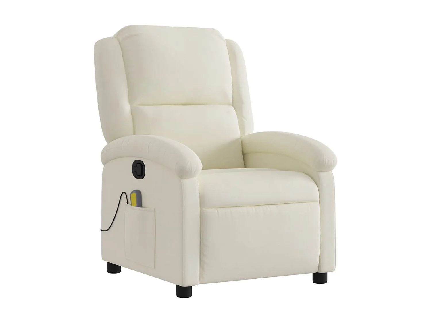Fauteuil massant inclinable crème velours