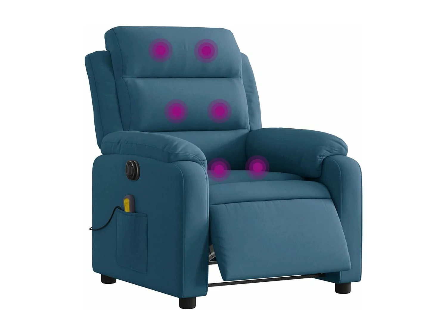 Fauteuil inclinable massant électrique bleu velours