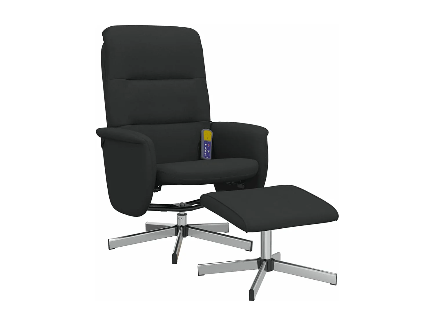 Fauteuil massant inclinable avec repose-pied noir tissu