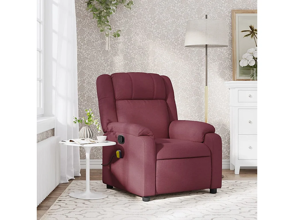 Fauteuil massant inclinable Rouge bordeaux Tissu