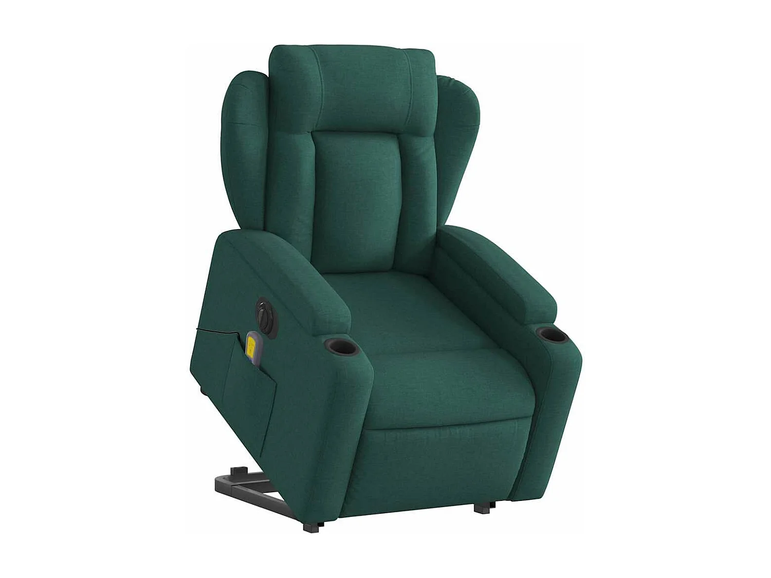 Fauteuil inclinable massant électrique Vert foncé Tissu