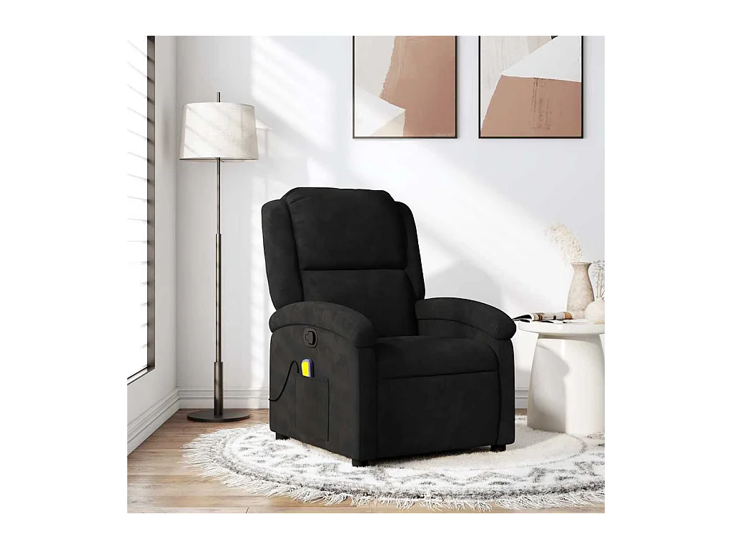 Fauteuil massant inclinable noir velours