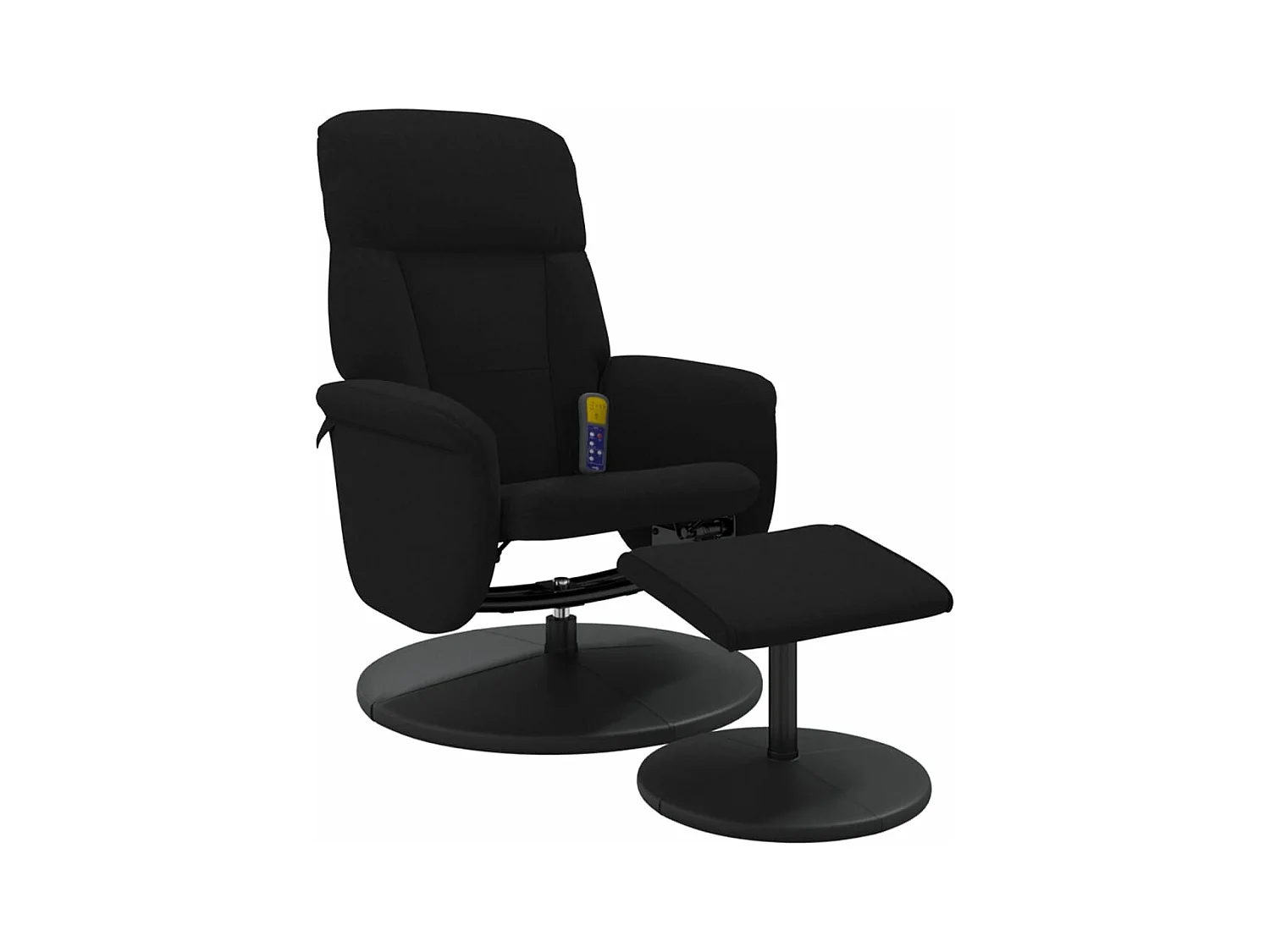 Fauteuil massant inclinable avec repose-pied noir velours