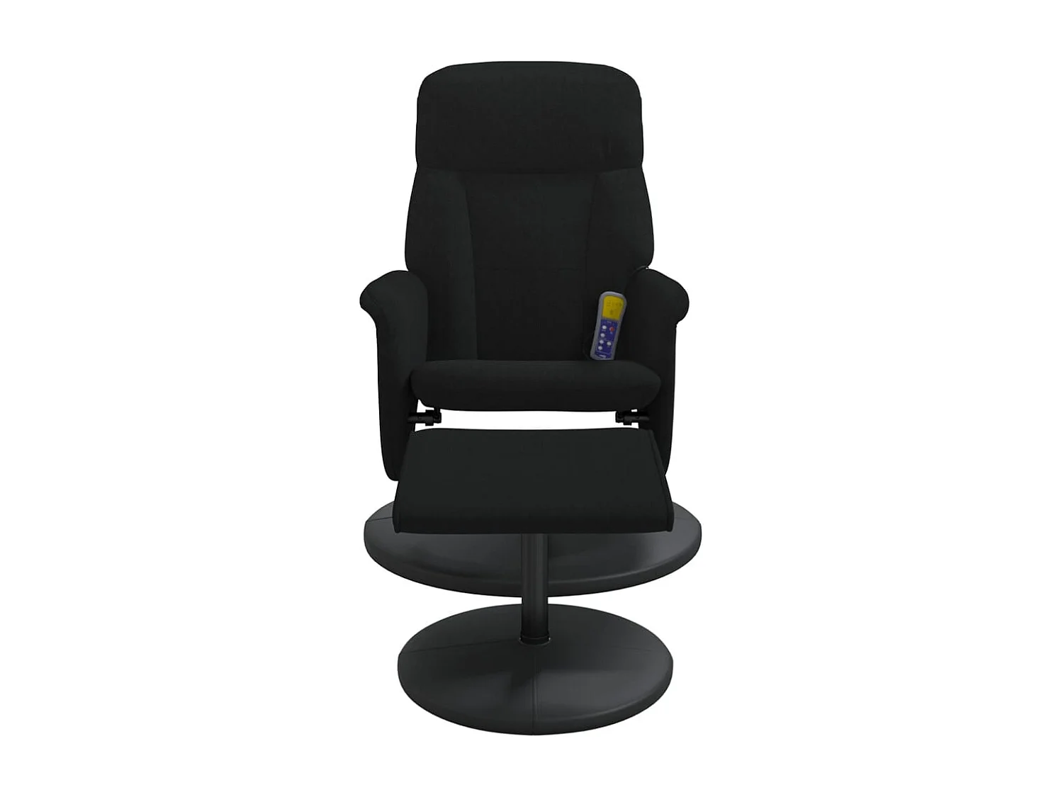Fauteuil massant inclinable avec repose-pied noir velours