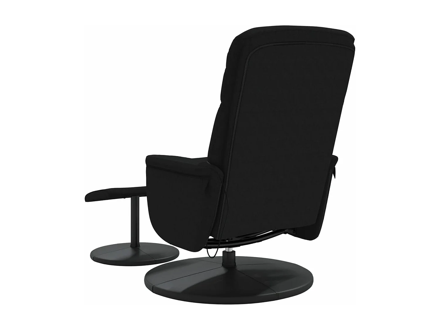 Fauteuil massant inclinable avec repose-pied noir velours