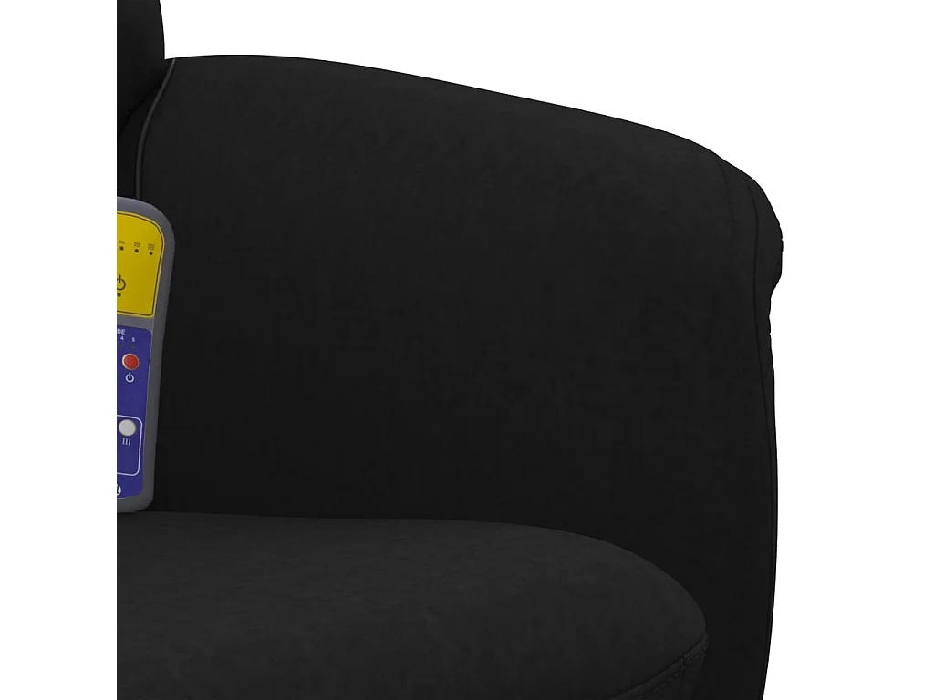 Fauteuil massant inclinable avec repose-pied noir velours