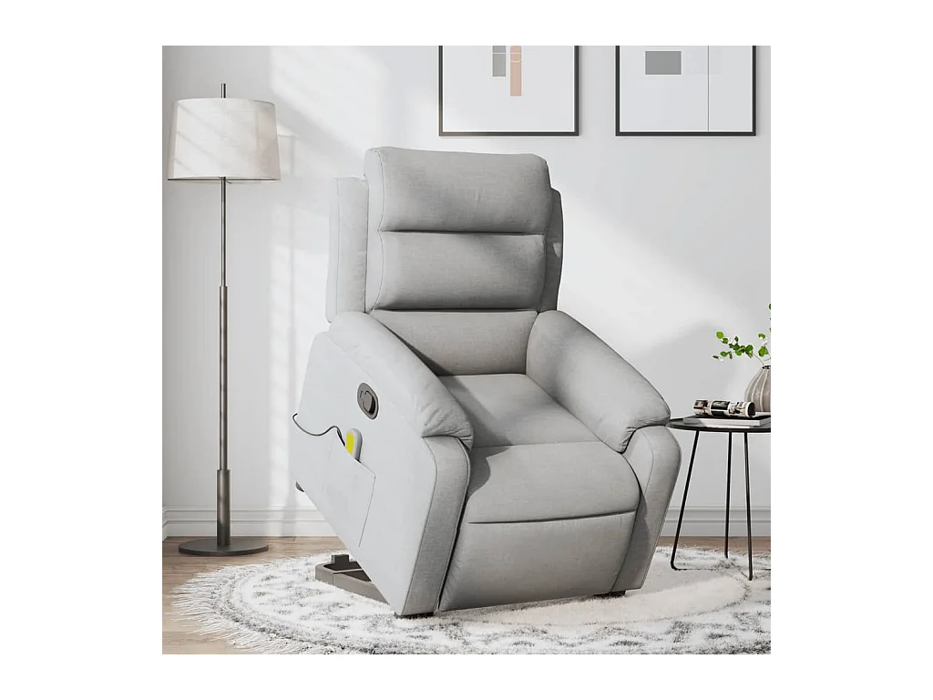 Fauteuil massant inclinable Gris clair Tissu