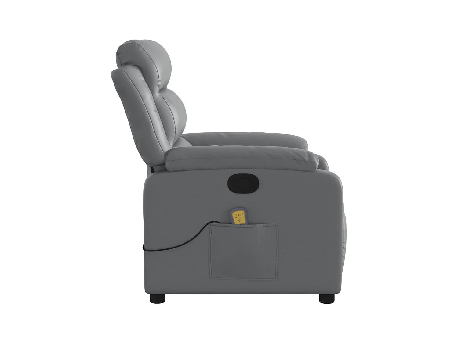 Sillón de masaje reclinable cuero sintético gris