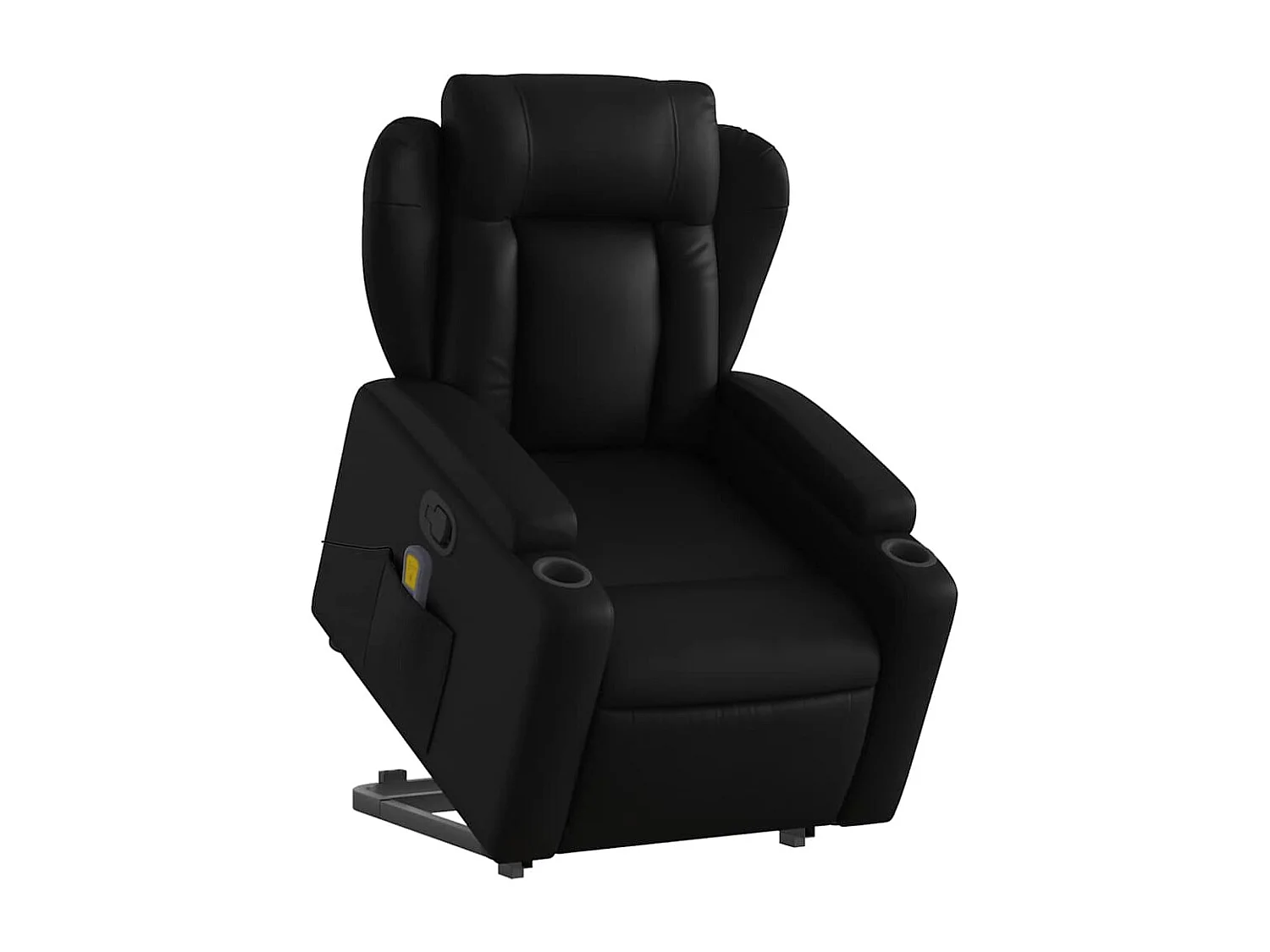Fauteuil inclinable massant Noir Similicuir