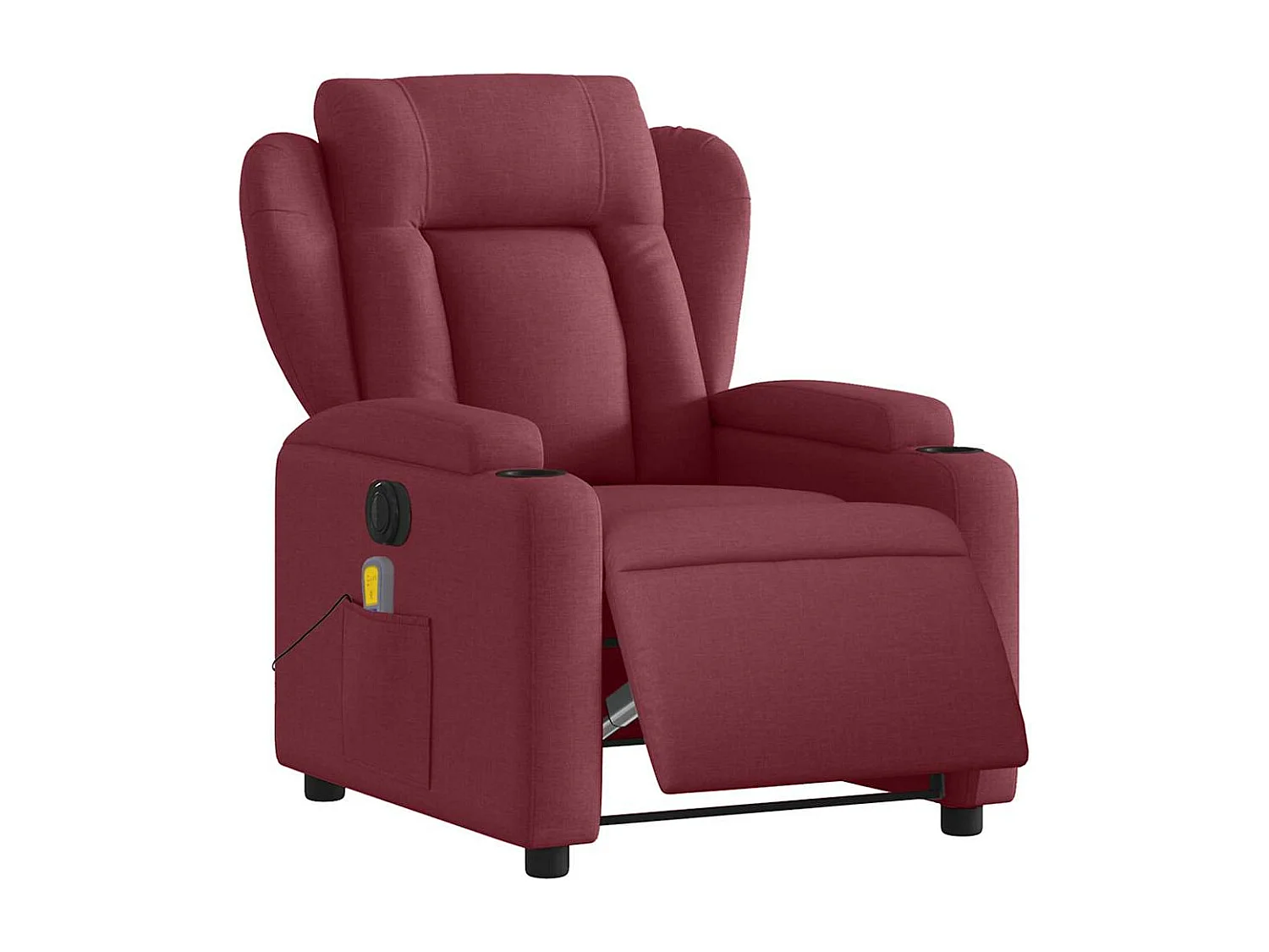 Fauteuil massant inclinable électrique Rouge bordeaux Tissu