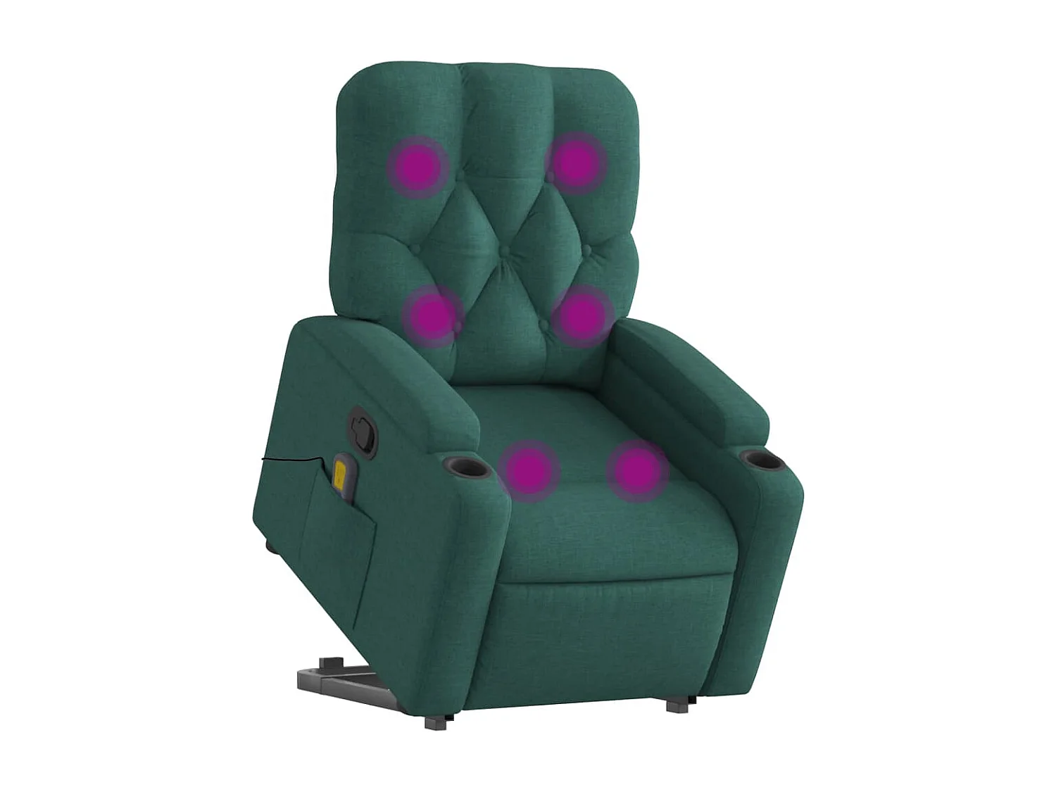 Fauteuil inclinable massant Vert foncé Tissu