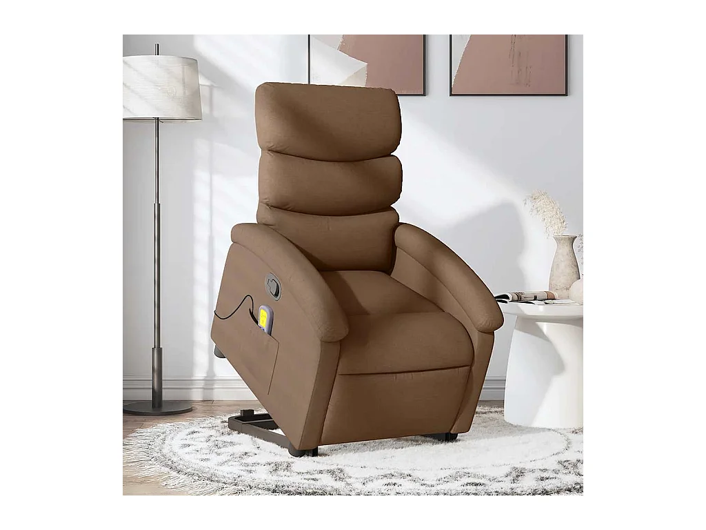 Fauteuil massant inclinable Marron Tissu