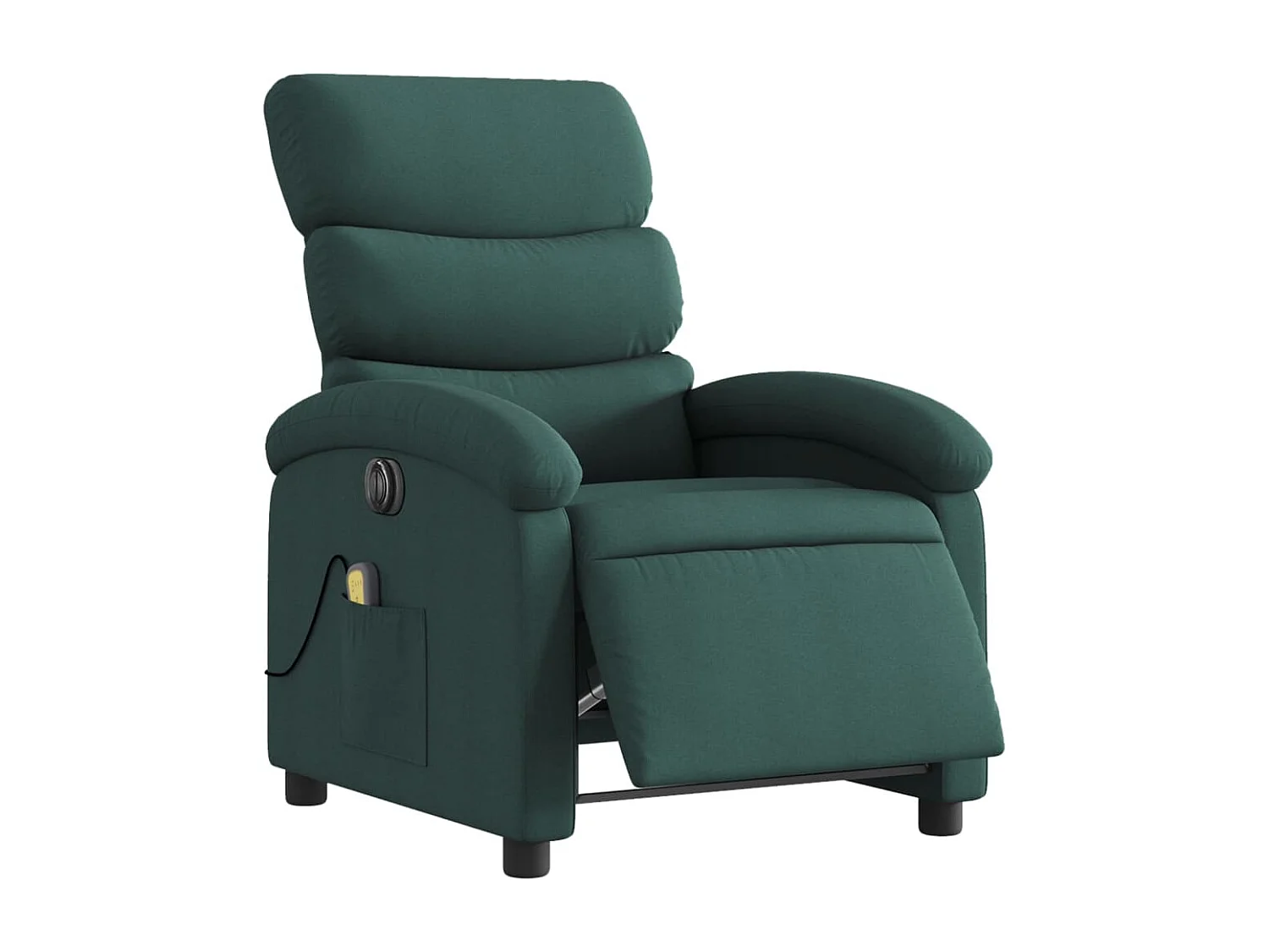 Fauteuil massant inclinable électrique Vert foncé Tissu