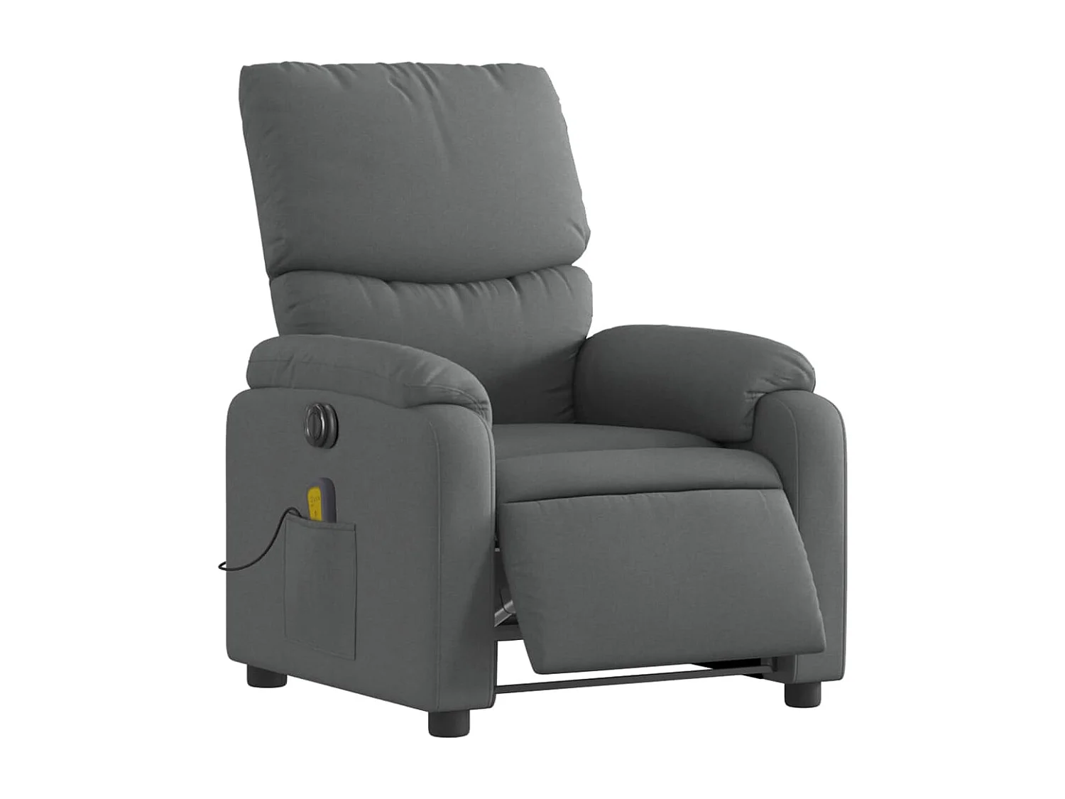 Fauteuil inclinable massant électrique gris foncé tissu