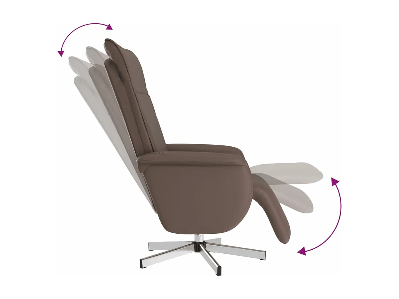 Massagestoel verstelbaar met voetensteun kunstleer bruin