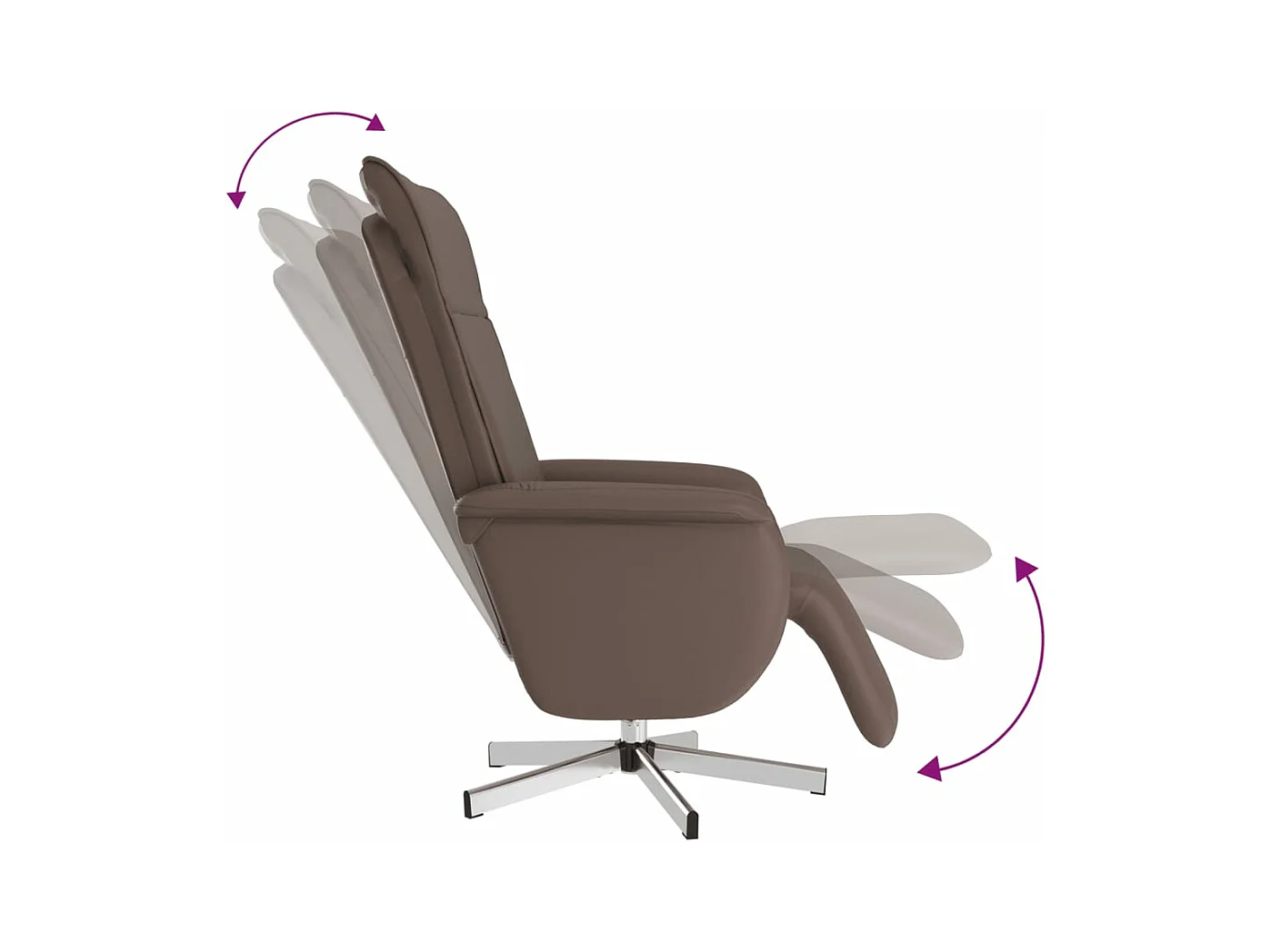 Fauteuil inclinable massant repose-pieds marron similicuir