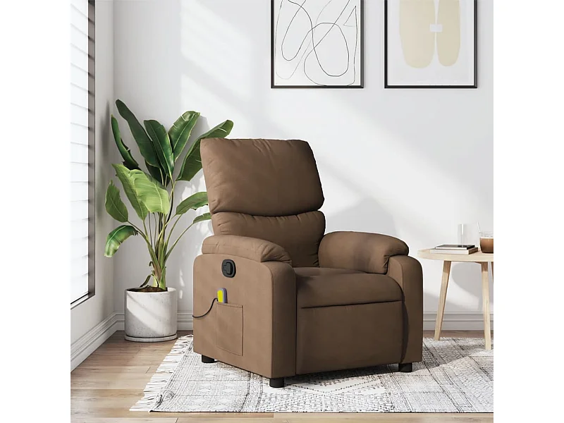 Fauteuil massant inclinable Marron Tissu