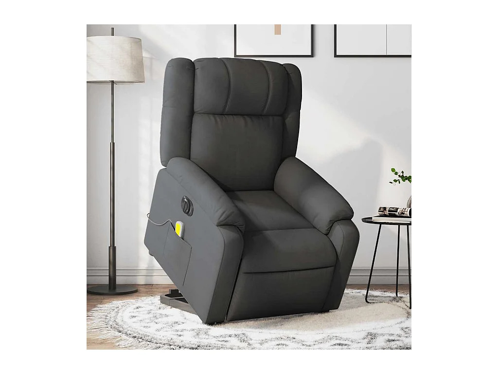 Fauteuil inclinable massant électrique Gris foncé Tissu