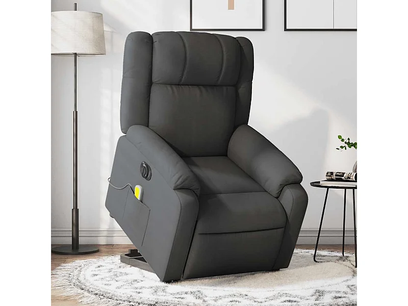 Fauteuil inclinable massant électrique Gris foncé Tissu