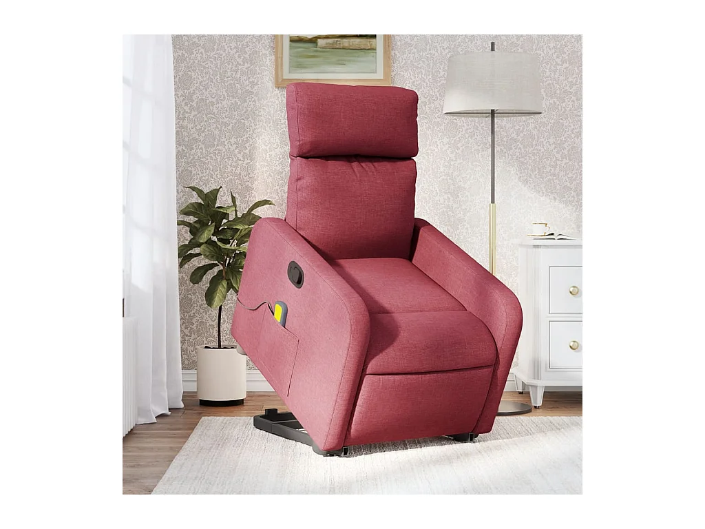 Fauteuil inclinable massant Rouge bordeaux Tissu