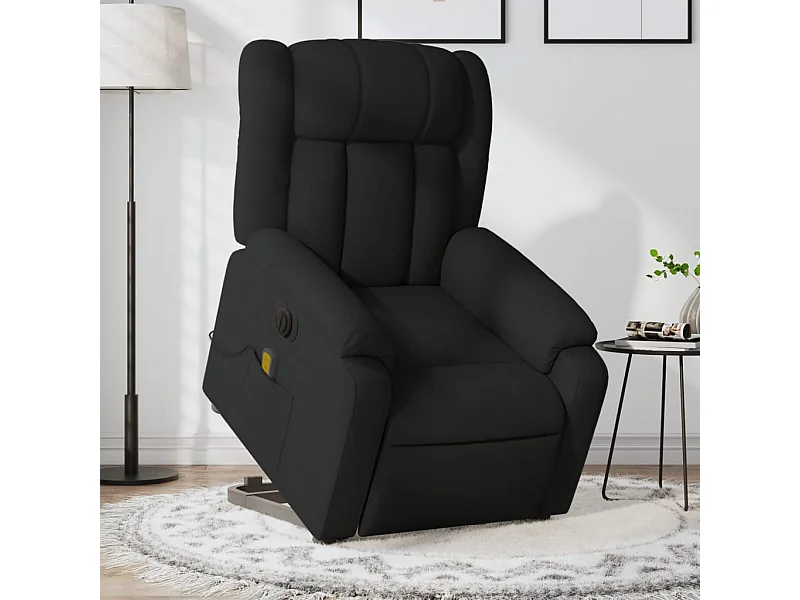 Sillón de masaje eléctrico reclinable elevable tela negro