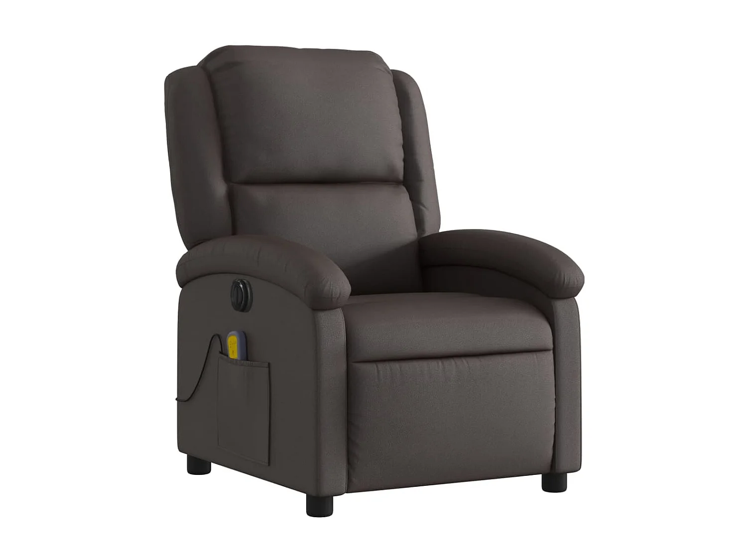 Fauteuil massant inclinable électrique marron foncé