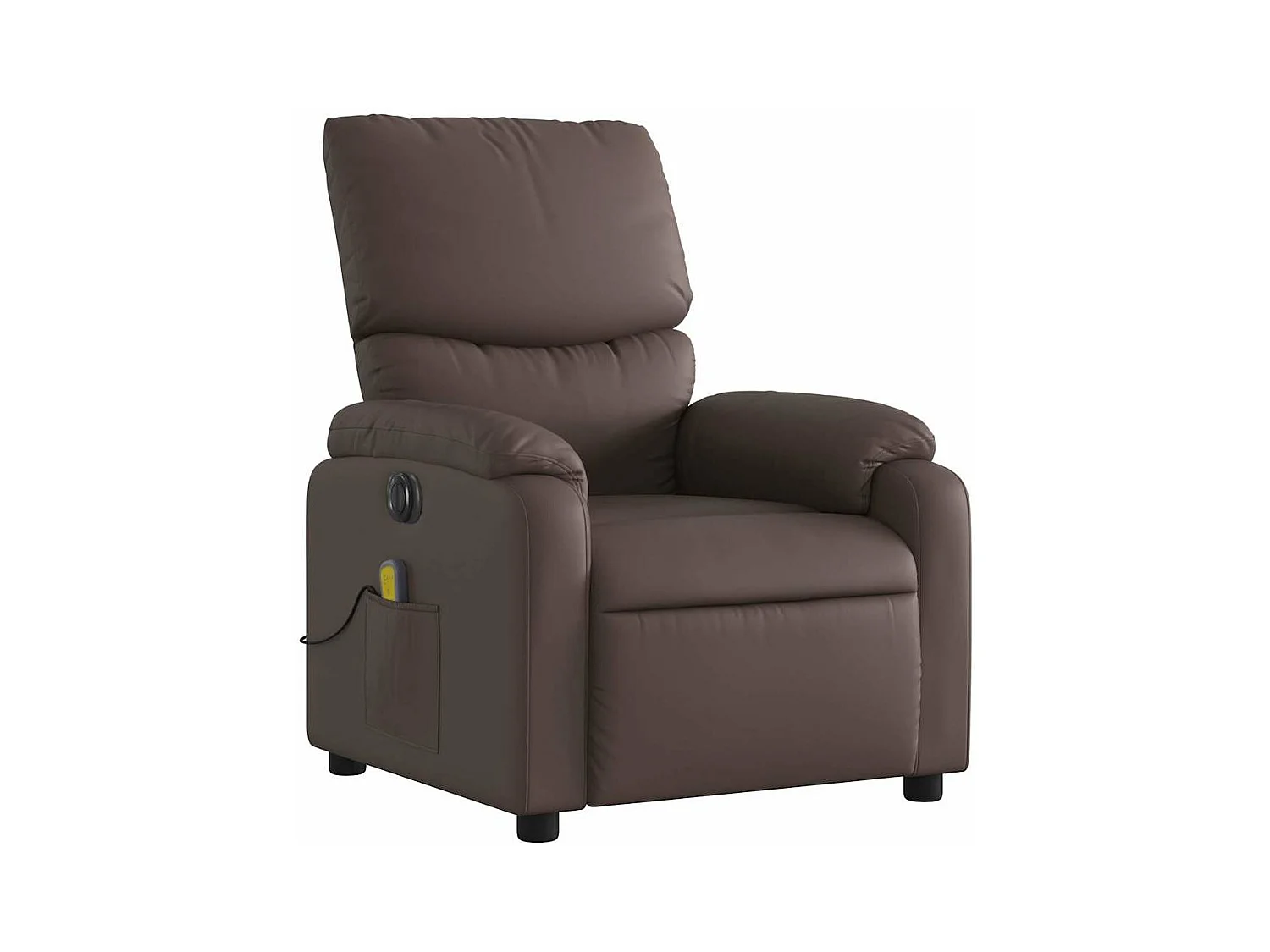 Fauteuil massant inclinable électrique marron similicuir