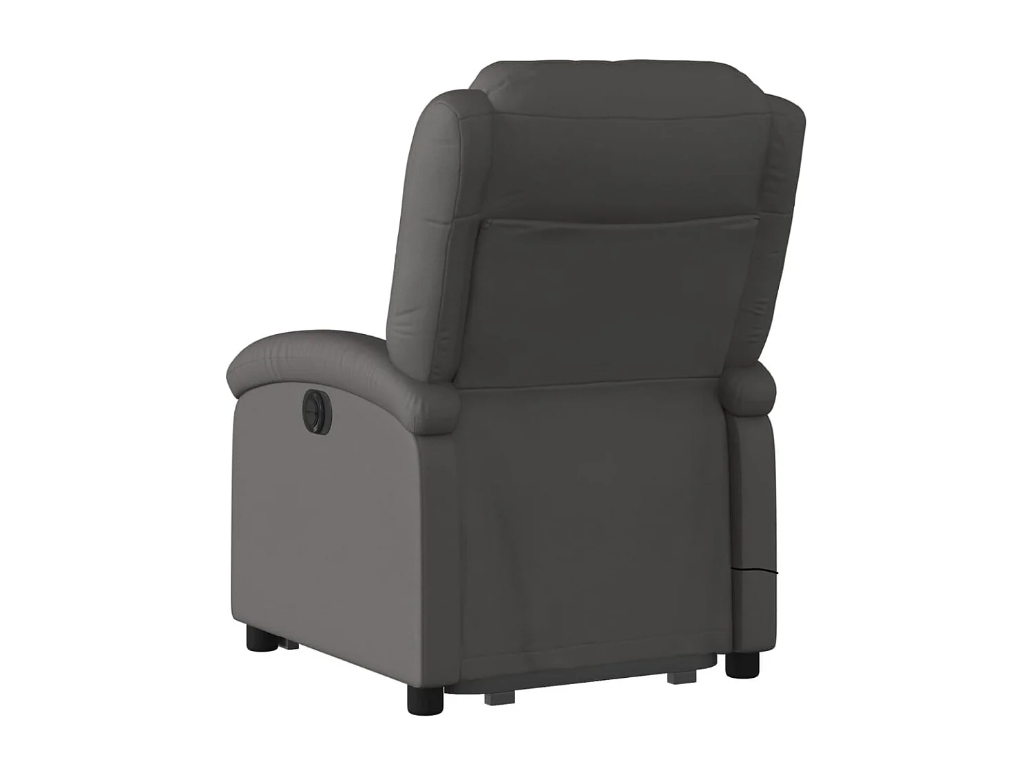 Fauteuil inclinable massant gris cuir véritable