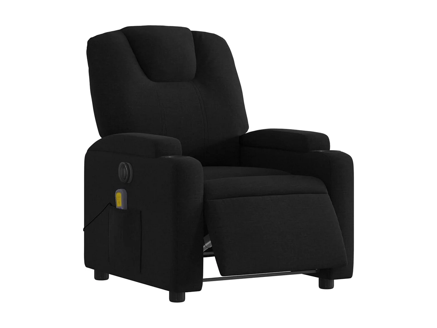 Fauteuil massant inclinable électrique Noir Tissu