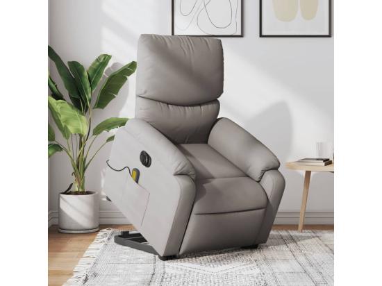 vente unique Fauteuil inclinable massant électrique Taupe Tissu