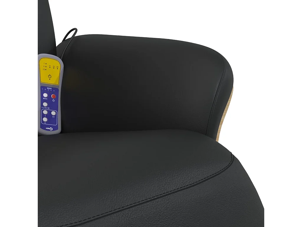 Fauteuil inclinable massant repose-pieds noir similicuir